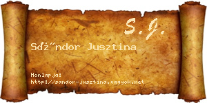 Sándor Jusztina névjegykártya